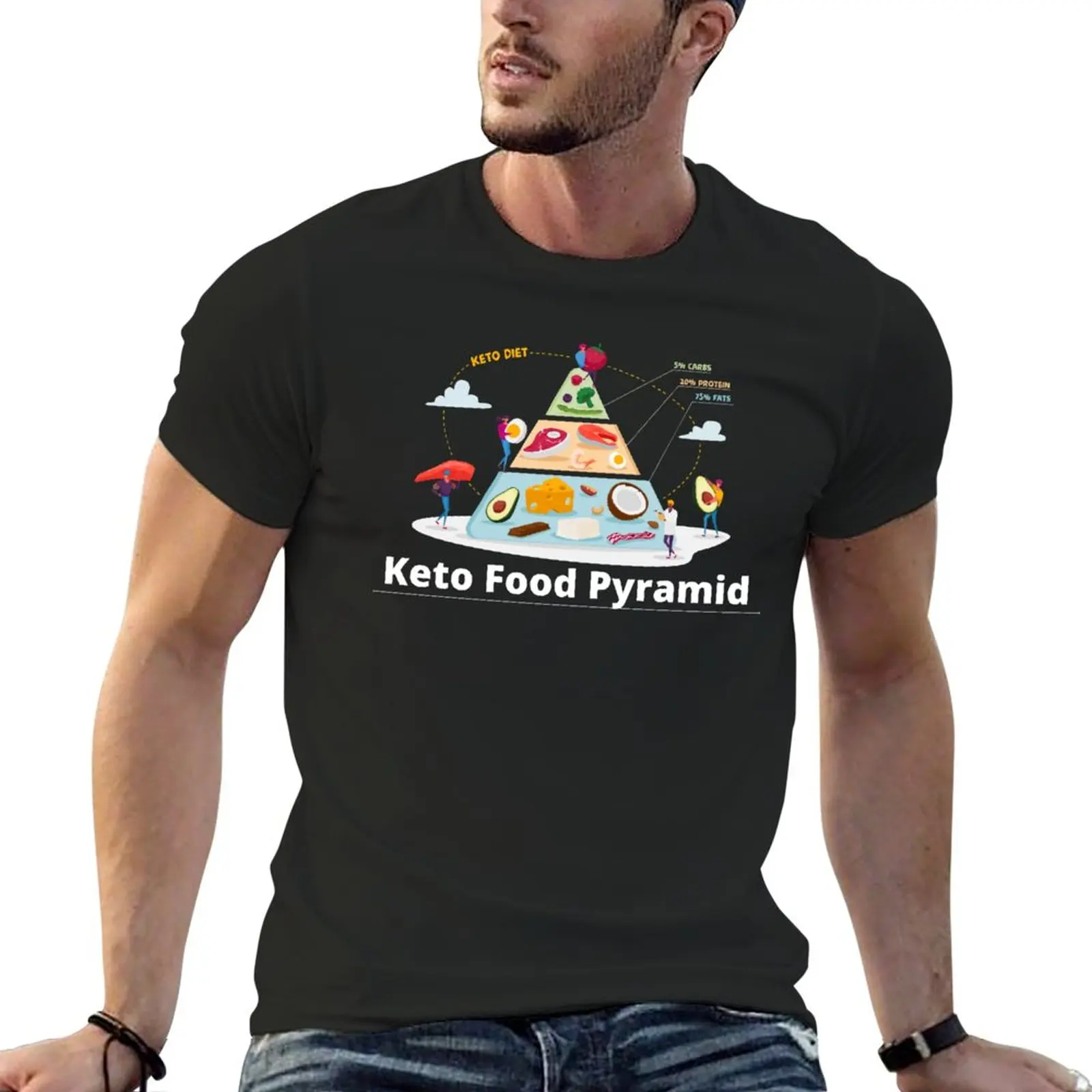 New Keto Food Pyramid Keto Diet T-Shirt Grafica T Shirt Magliette Vuote T-Shirt Per Un Ragazzo T-Shirt Uomo Uomo Magliette Grafiche