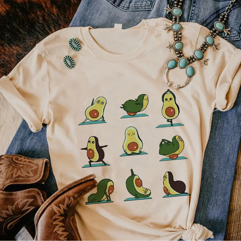 

Avocado t shirt women streetwear top female comic clothing