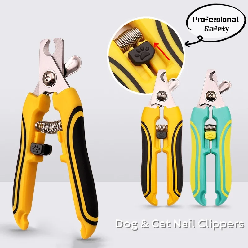 Dog Cat Nail Clippers Professional Stainless Steel Pet Nail Clipper Safety Guard Pet Care Supply