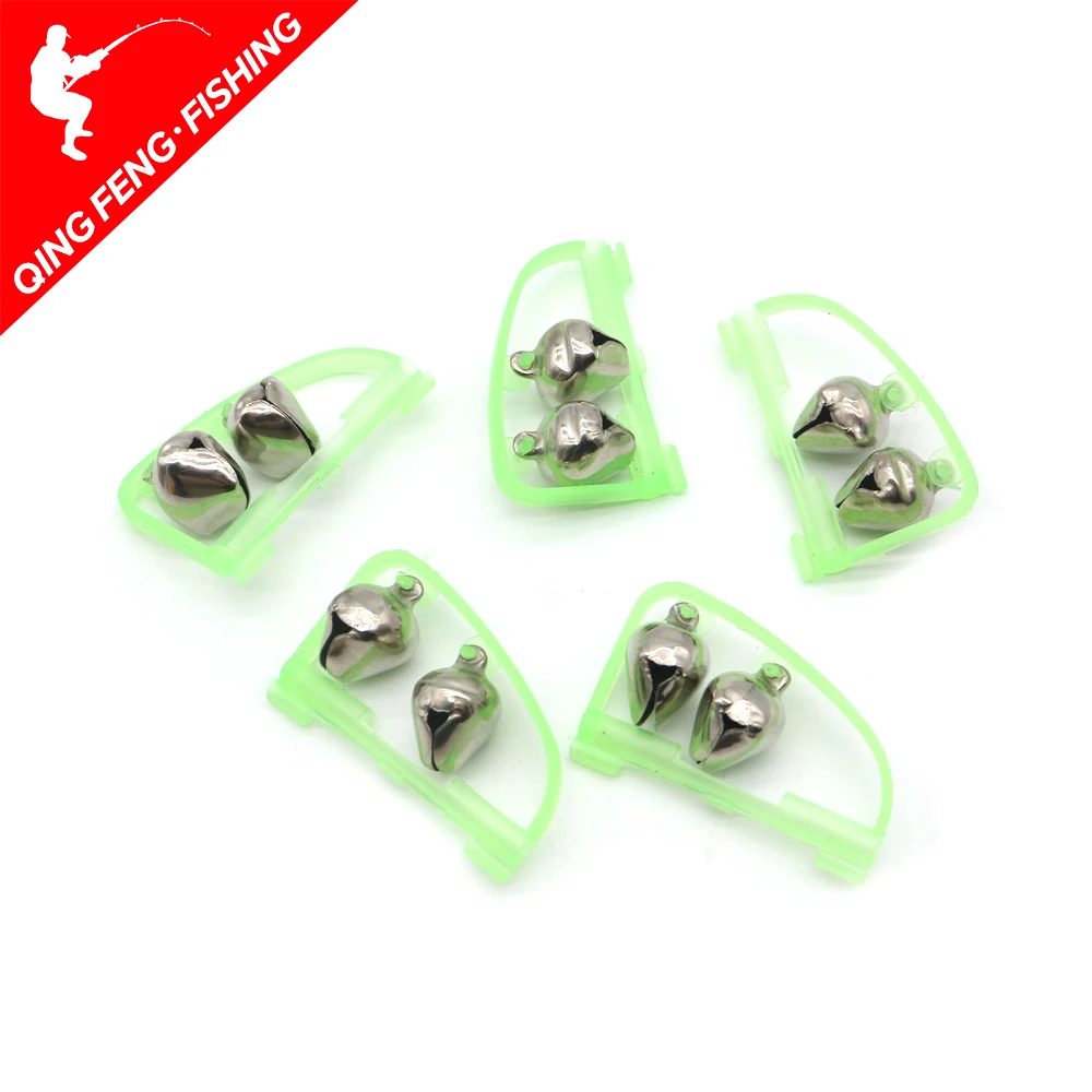 5Pcs Clochettes Lumineuses Double pour Détection de Touche Nocturne - Accessoires Pêche Rapide et Portable