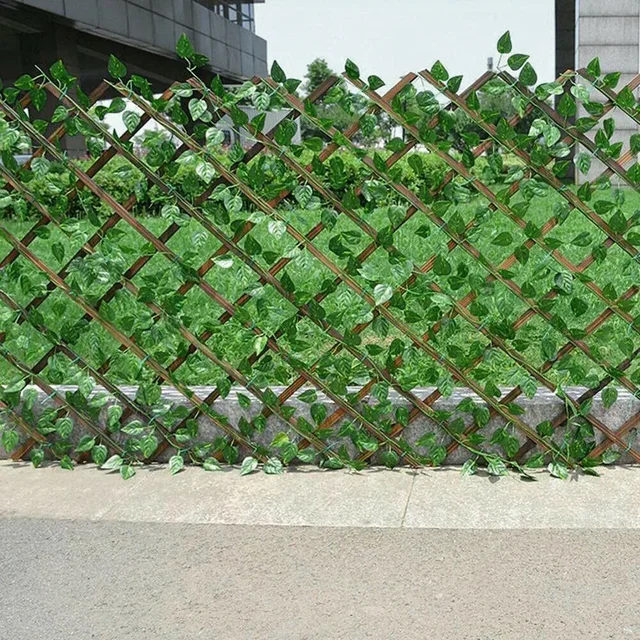 New Garden Screening Expanding Trellis Privacy Screen Hedged Artificial Faux Ivy Leaves Wooding Fence For Garden Buildings 1