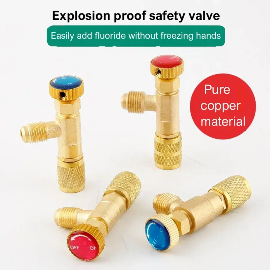 Refrigeration Charging Safety Adapter Valve, 1/4 SAE to 5/16 SAE