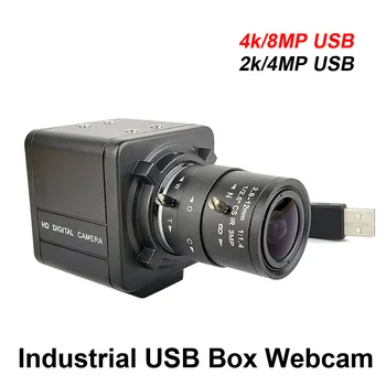 Webcam USB 4K 8MP IMX415 CMOS 2K Full HD 30fps 4MP Industriale con Obiettivo Varifocale CS 5-50mm UVC OTG per Streaming Live