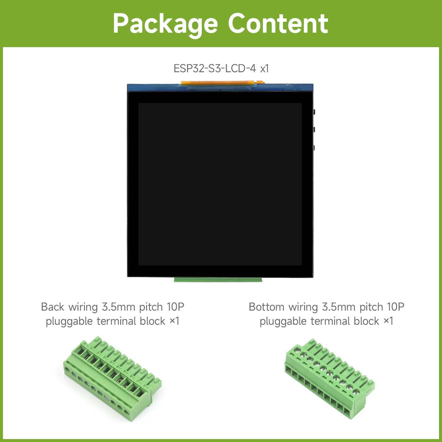 Waveshare ESP32-S3 4인치 디스플레이 터치/비터치 옵션, 480×480, 32비트 LX7 듀얼 코어 프로세서, WiFi 및 블루투스 지원