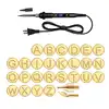 Wood Burning Tool Pen with Burning Tips Kit 26 English Letters Carving Pyrography Pen Tips Stencil Soldering Iron for Woodworkin 1
