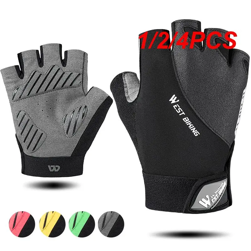 

1/2/4PCS BIKING MTB Cycling Fingerless Gloves Shockproof Breathable Road Bike Gloves Half Finger Men Women Outdoor Sports Gloves