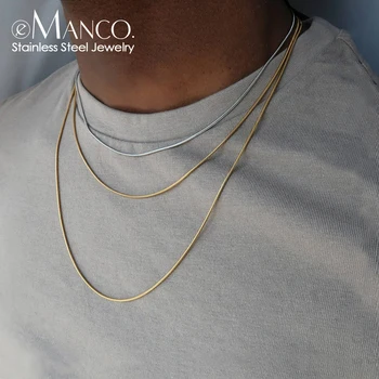 EManco-스네이크 체인 초커 스테인레스 스틸 목걸이, 여성을 위한 미니멀리스트 칼라 남성 쥬얼리 웨딩 파티 선물