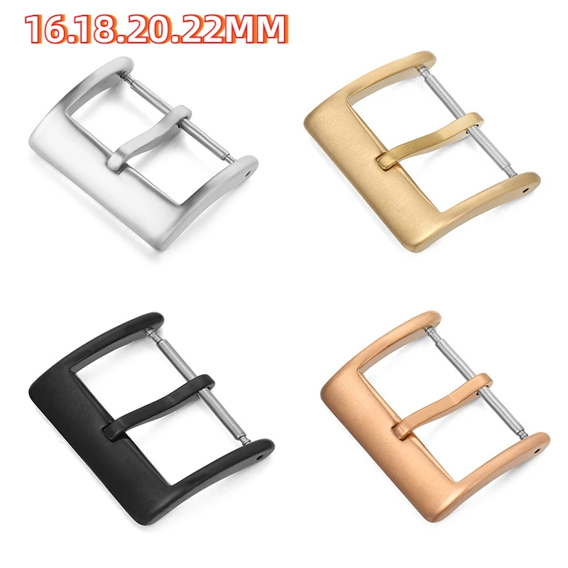 Stainless Steel Brushed Matte Watch Strap Buckle in Black Gold Finish