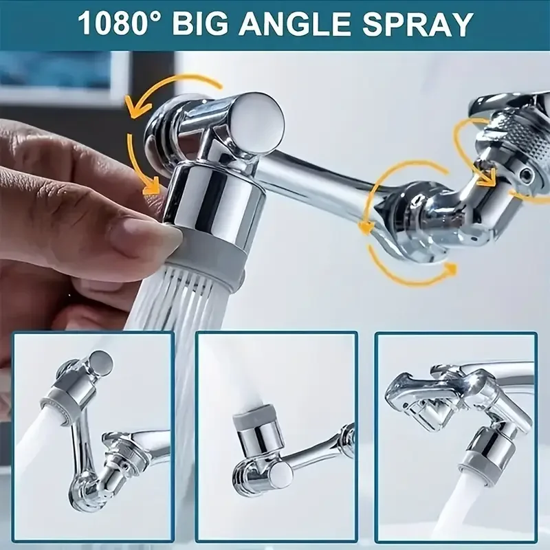 Faucet extender 1080&deg; Rotation Universal Faucet Extender Sprayer Head Kitchen Mechanical Arm Extension Mixer Aerator Bubbler Faucet Converter
