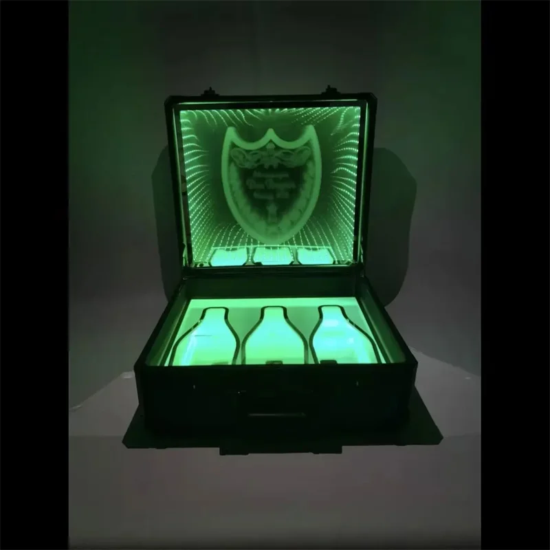 Luxury 3 Bottles Led Dom P Champagne Suit Wine Bottle Box Glorifier Display Presenter For Night Club Lounge Bar