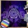 Mystery Purple February Five Star Tarot Wallpaper Magical Altar Cloth Magical Wallpaper Tarot Divination Mat 5