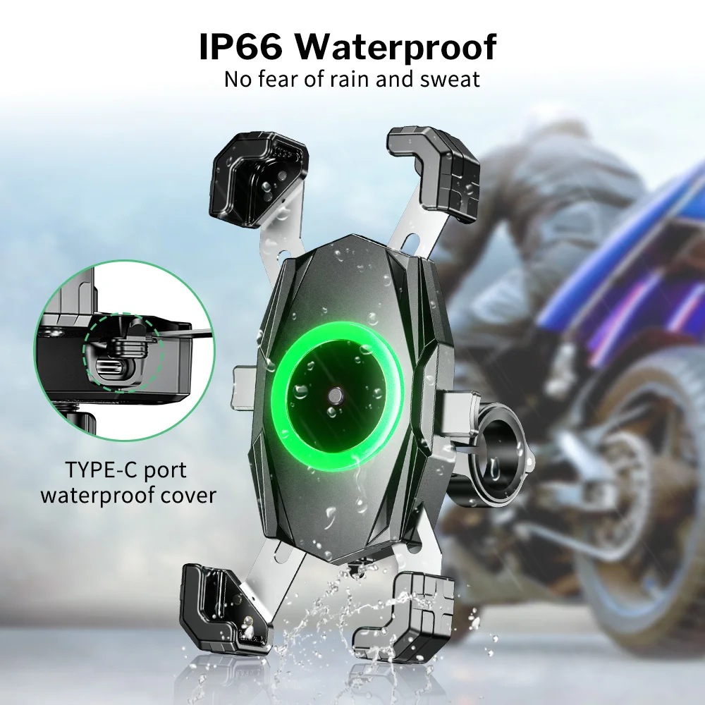 Deelife Motorcycle Phone Holder Wireless Charger for Moto Mobile Smartphone Stand Motorbike Cellphone Bracket Support