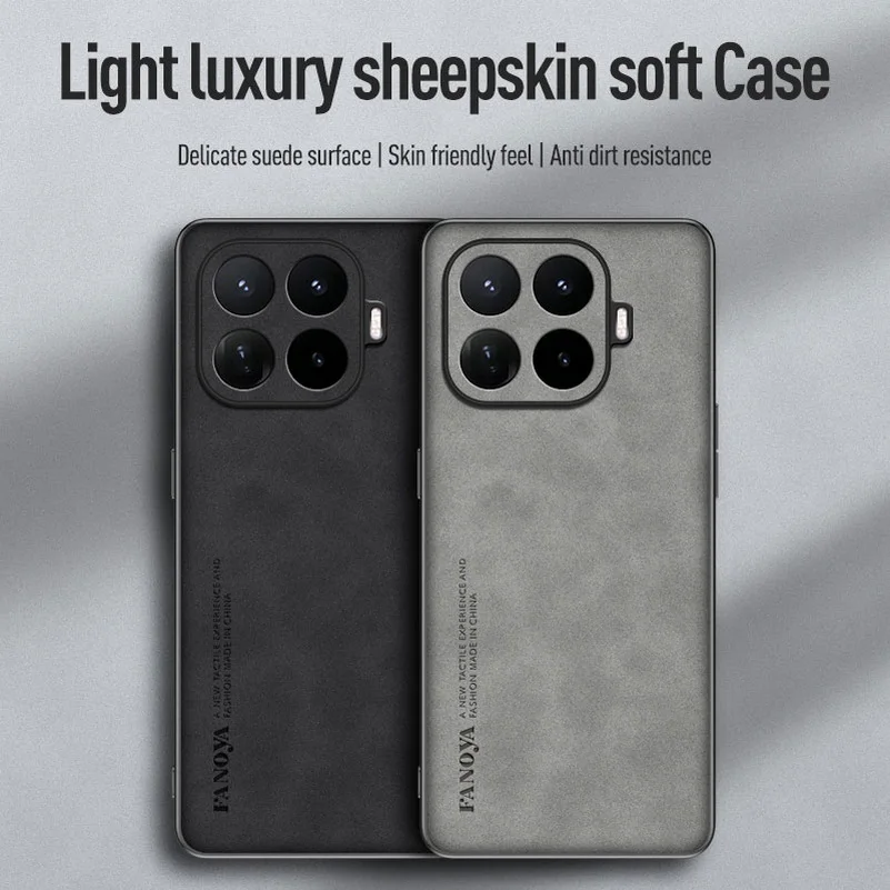 Elegant Plain Leather Suede Phone Case