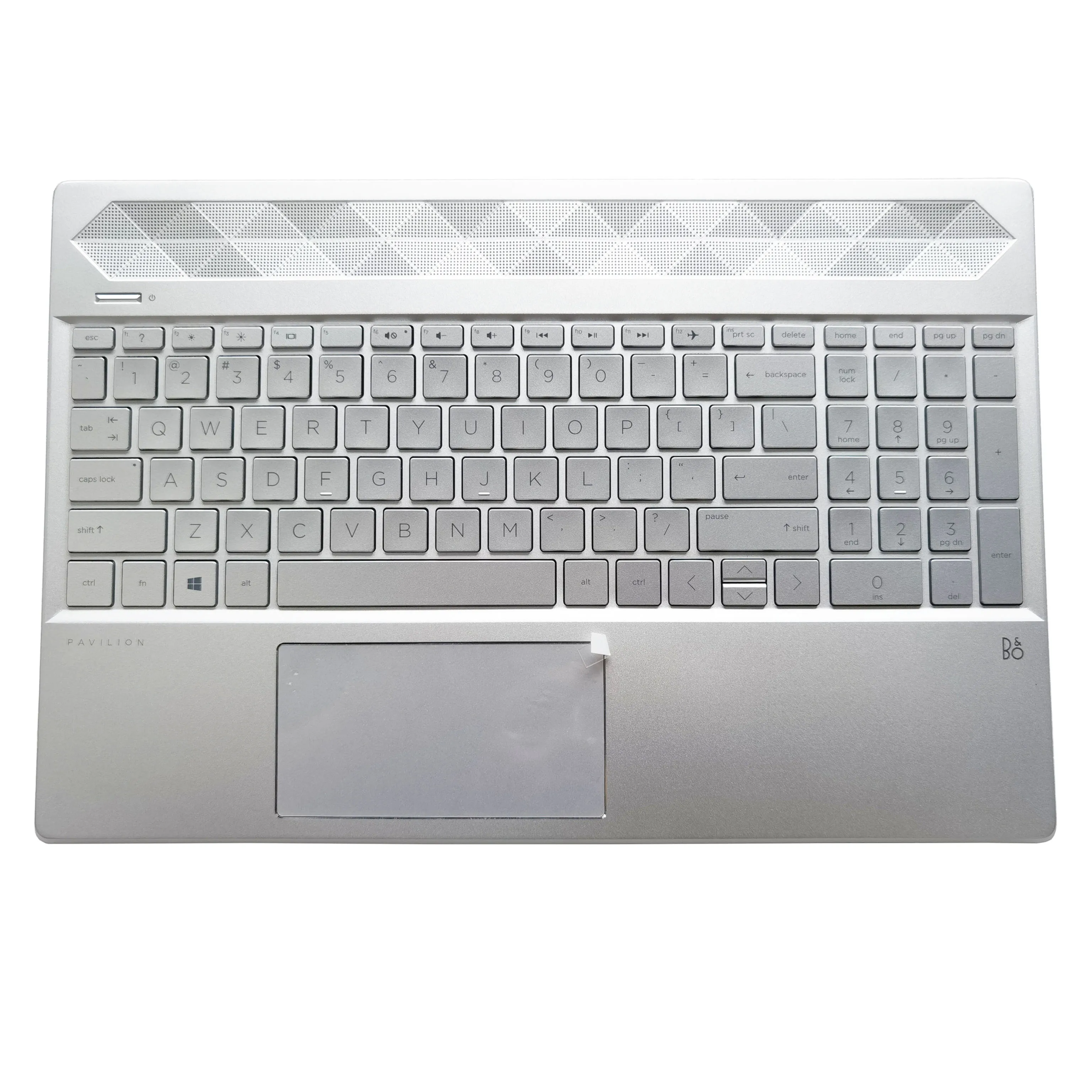 

New Laptop Case Keyboard for HP 15 15-CS 15-CW TPN-Q208 TPN-Q210 Palmrest Keyboard Touchpad with Backlit Upper Cover Silver