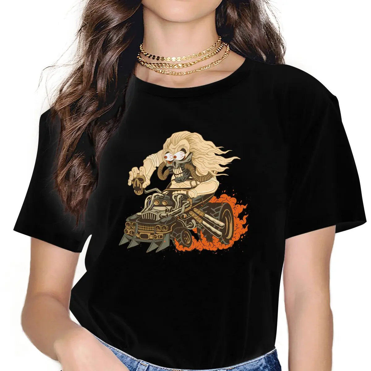 

Tales Of The Rat Fink Cartoon Film Fury Fink Immortan Joe T Shirt Vintage Alternative Women's Polyester Tshirt O-Neck