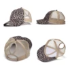 5 Style Leopard Print High Ponytail Ball Cap Women Snapback Summer Mesh Hat Female Fashion Hats Casual Adjustable Cap 2