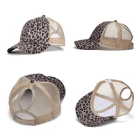 5 Style Leopard Print High Ponytail Ball Cap Women Snapback Summer Mesh Hat Female Fashion Hats Casual Adjustable Cap 2