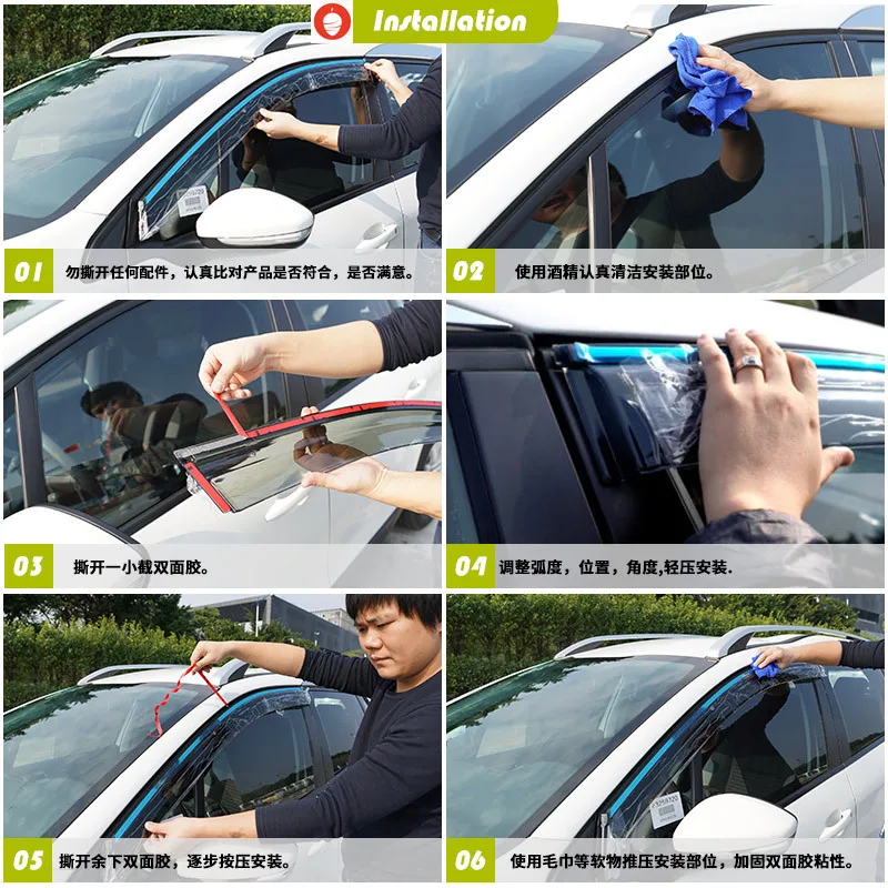 For Audi Q4 e-tron Window visor Weather Shield Side Window Deflector Car windshield weather shield Car accessories