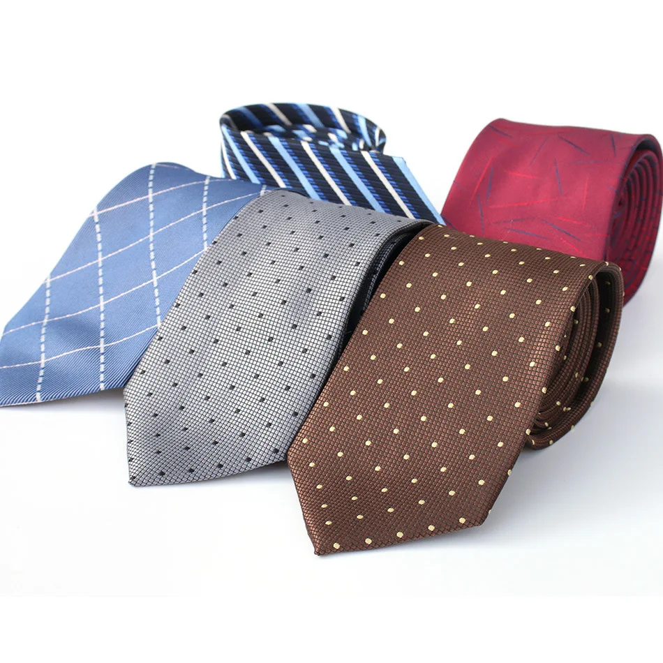 

Men's formal business tie Korean casual 7CM polka dot striped banquet black professional work workplace tie