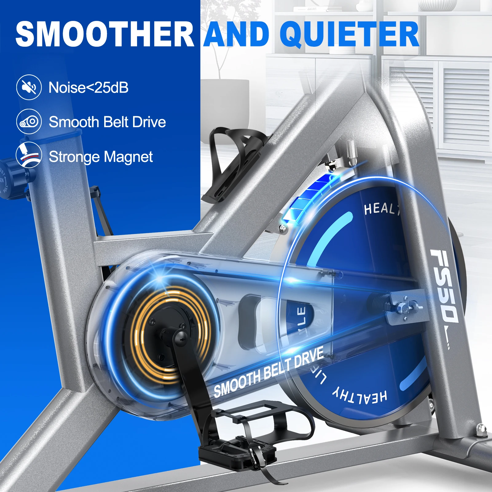 Fysiq Fs50 Exercise Bike 300W, 4-Way Adjustable Ergometer