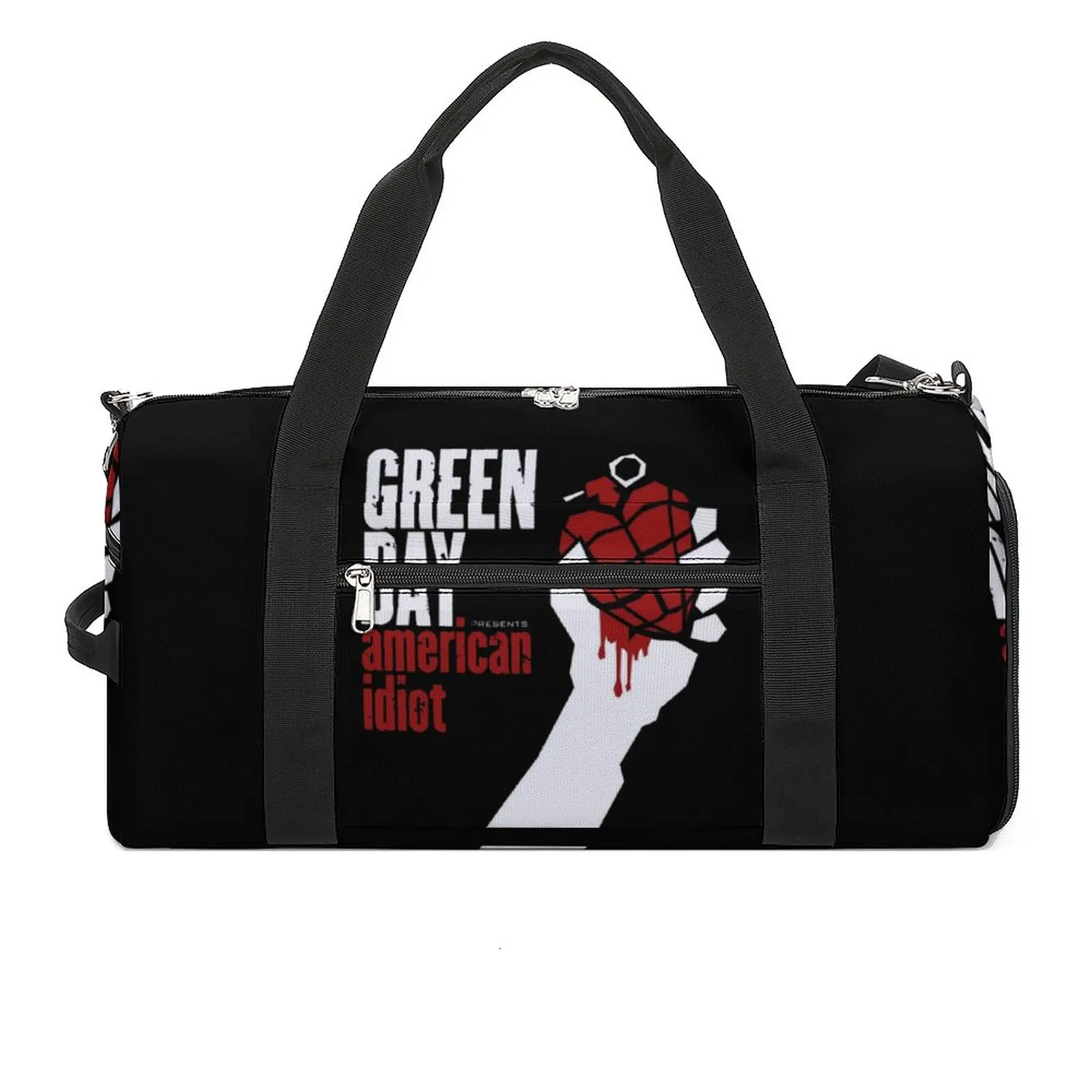 

Green Day American Idiot Sports Bags Punk Rock Famous Band Travel Training Gym Bag Gym Accessories Handbags Weekend Fitness Bag