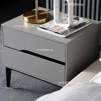 Meubles de chambre à coucher en bois massif de style nordique, table de chevet en bois avec 2 tiroirs, plusieurs couleurs 4