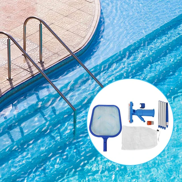 Clean Pool Swimming Pool Leaf Skimmer Net Adjustable Length With Telescopic  Aluminum Pole With Fine Mesh Netting Basket - AliExpress