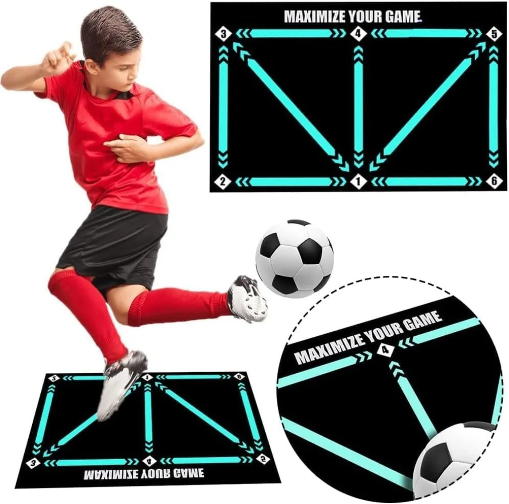 Football Training Mat Soccer Carpet Child Training Pack Indoor Foldable Kids Adults Dribble Non Slip Kids Adults Rug Soccer 3