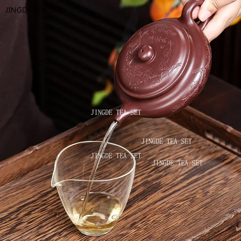 1PCS 200ml Chinese Zhu Mud Filter Tea Pot Antique Yixing Purple Clay Teapot Custom Beauty Tea Infuser Zisha Tea Set
