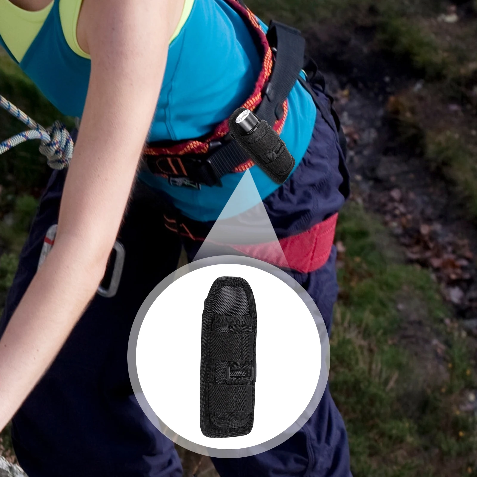 

Nylon Sleeve 360° Rotatable Waist Clip Flashlight Cover Portable Flashlights Belt Clip Hiking Climbing Hunting Lighting Tools