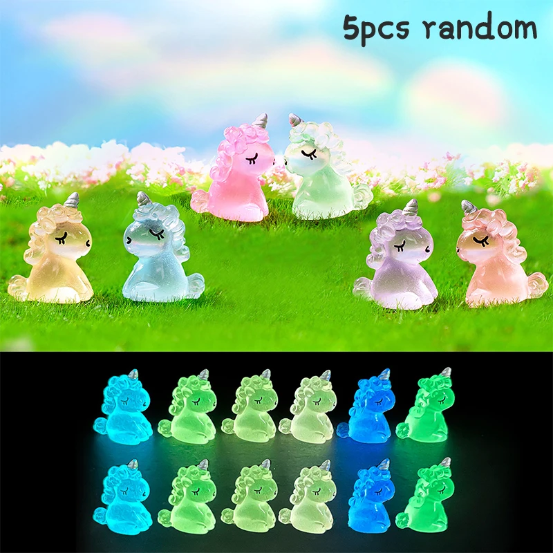 

5PCS For DIY Car Assembly Jewelry Accessories Micro Landscape Decoration Luminous Mini Creative Animal Cartoon Doll