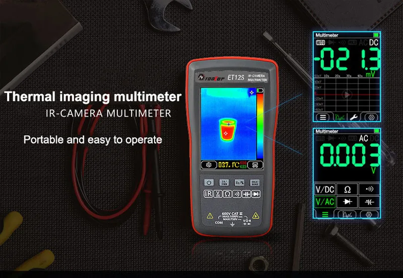 TOOLTOP ET13S 192 * 192 Thermal Imager Camera 9999 Count Digital Multimeter 2-In