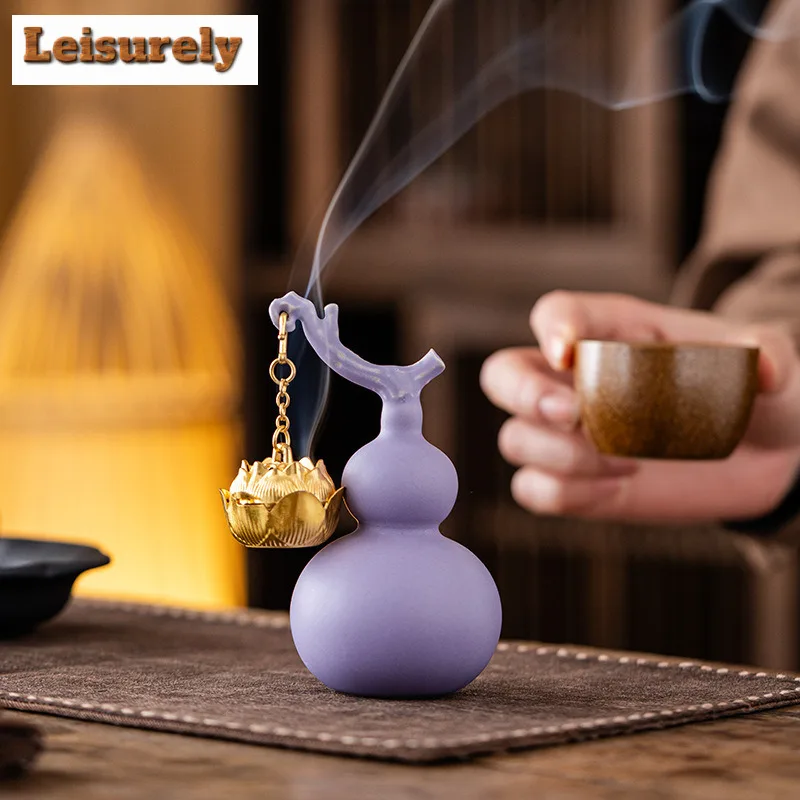 Creative Gourd Incense Holder Handmade Incense Waterfall Incense Burners Aromatherapy Censer Tea Services Supplies Craft Gift