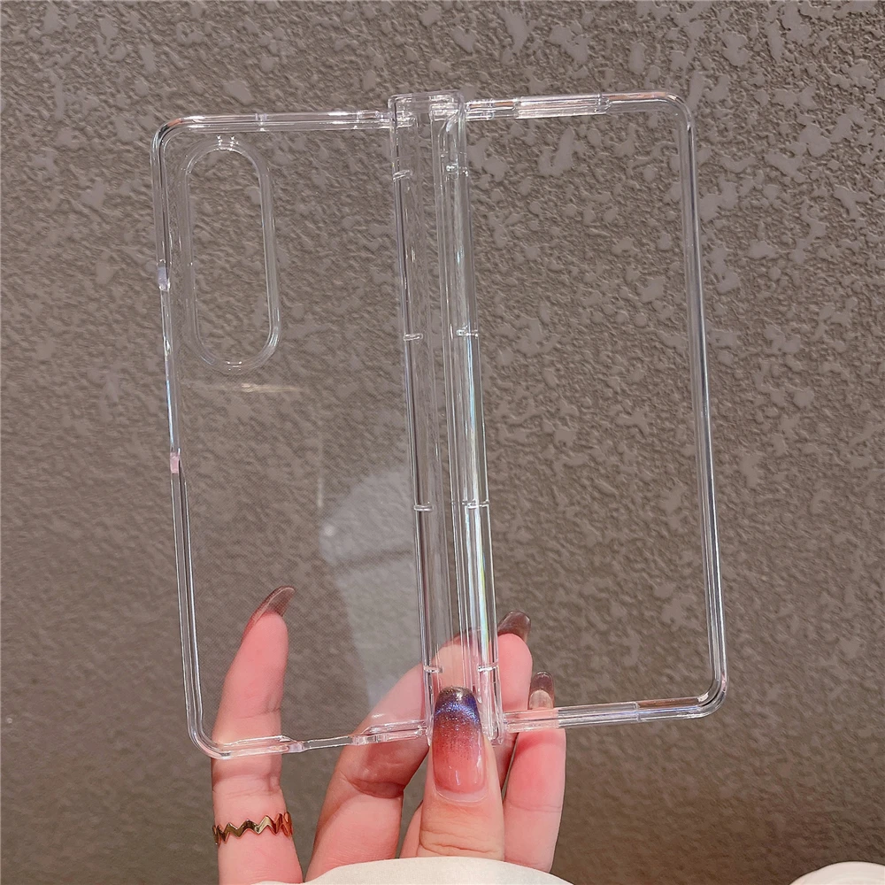 Crystal Clear Shockproof Hinge Protector for Samsung Galaxy Z Fold - HD Acrylic Full Protection Case