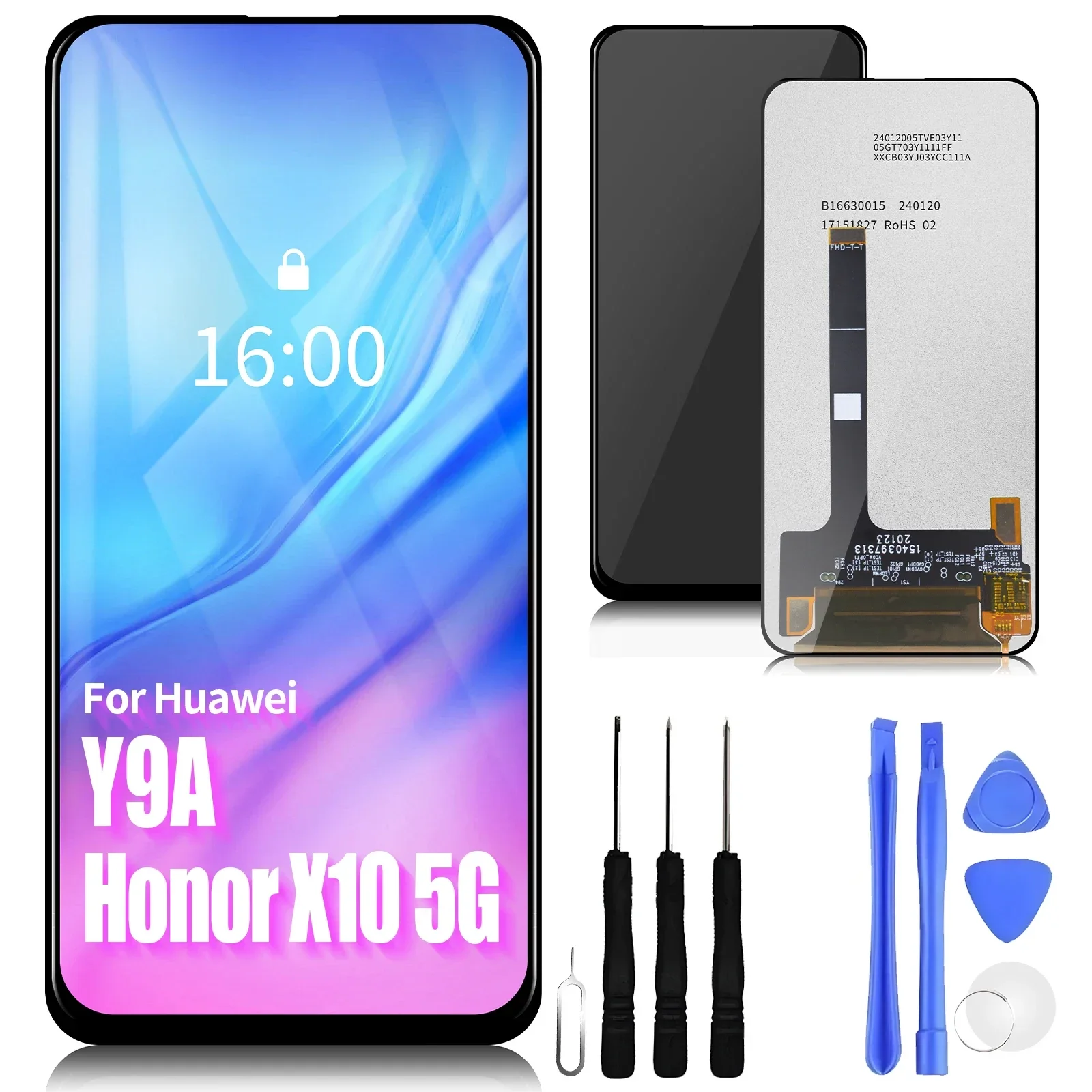 ЖК-дисплей 6,63 дюйма для Huawei Y9A, сенсорный экран с цифровым преобразователем в сборе для Honor X10, 5G дисплей