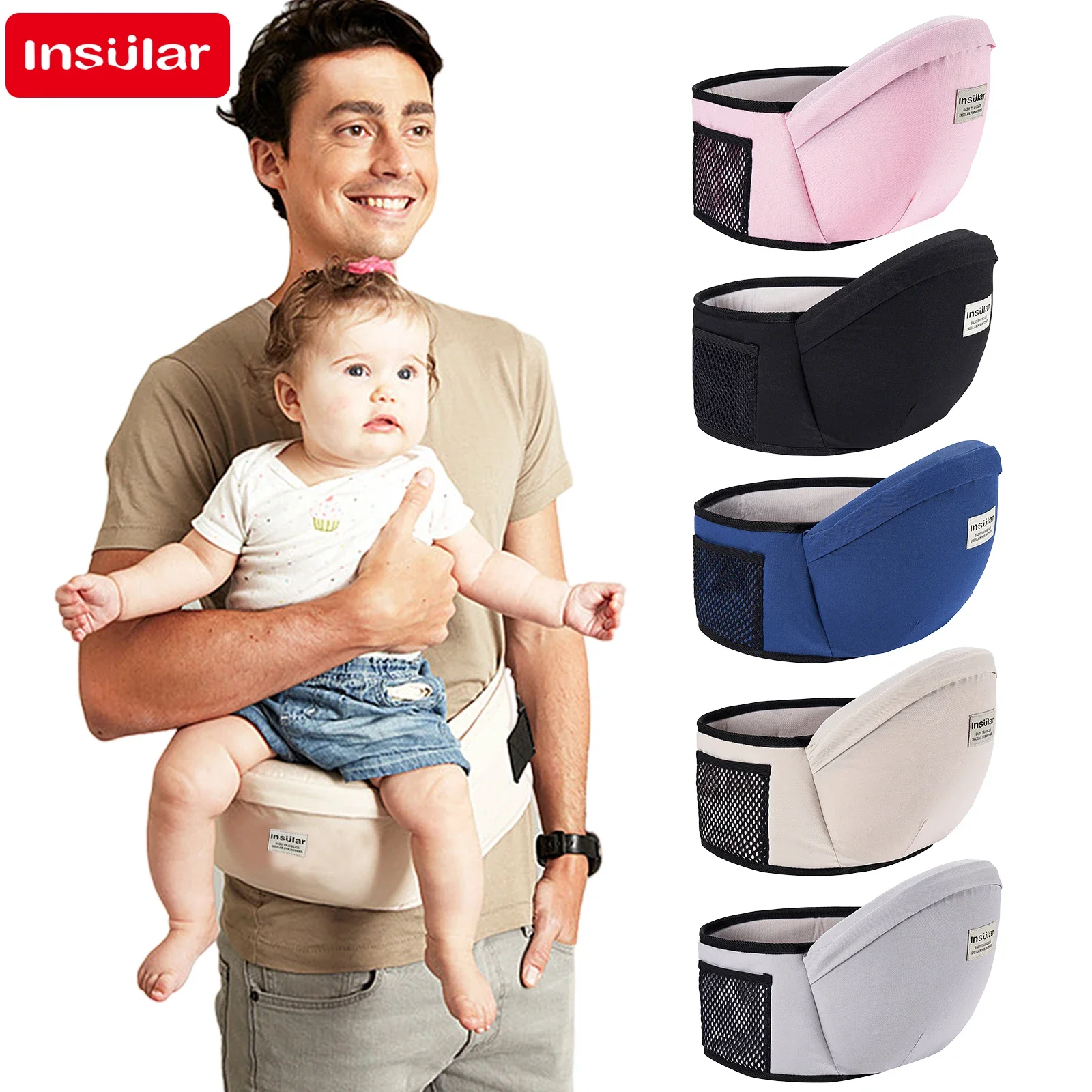 Baby Carrier Waist Stool Walkers Baby Sling Hold Waist Belt Backpack Hipseat Belt Kids Adjustable Infant Hip Seat 2
