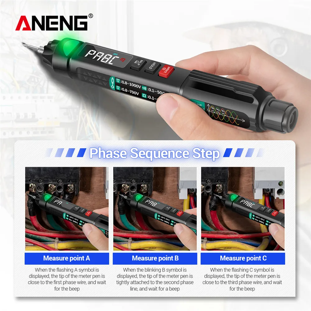 ANENG A3008 Digital Multimeter Auto Intelligent Sensor Pen Tester 6000 Counts NonContact Voltage Meter Multimetre polimetro 2