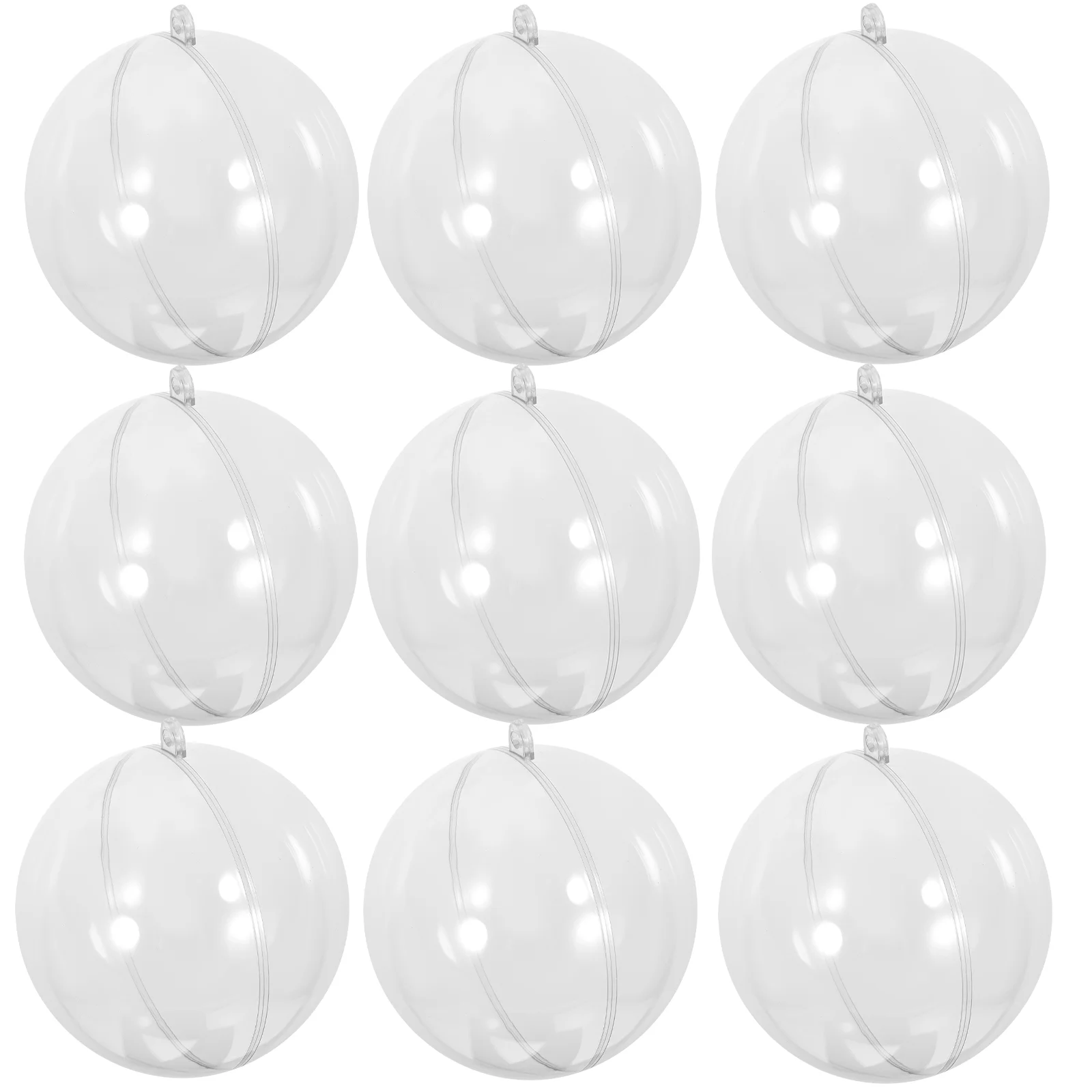 

10 Pcs Fillable Decorative Ball Plastic Transparent Shopping Mall Window Decoration Hanging Hollow Christmas 10cm