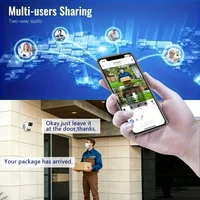 Caméra de surveillance WiFi 1080P, détection humaine par IA, caméras P66 à double objectif, suivi audio bidirectionnel, caméras IP PTZ de sécurité extérieures 5