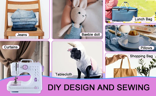 Portable Sewing Machine for Beginners Kids Mini Electric Household Crafting  Mending Sewing and 12 Built-In Stitches - AliExpress