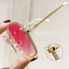 0~-600 Myopia Photochromic Glasses Women Diamond Studded Oversized Square Anti Blue Light UV-proof Finished Glasses with Degree 5