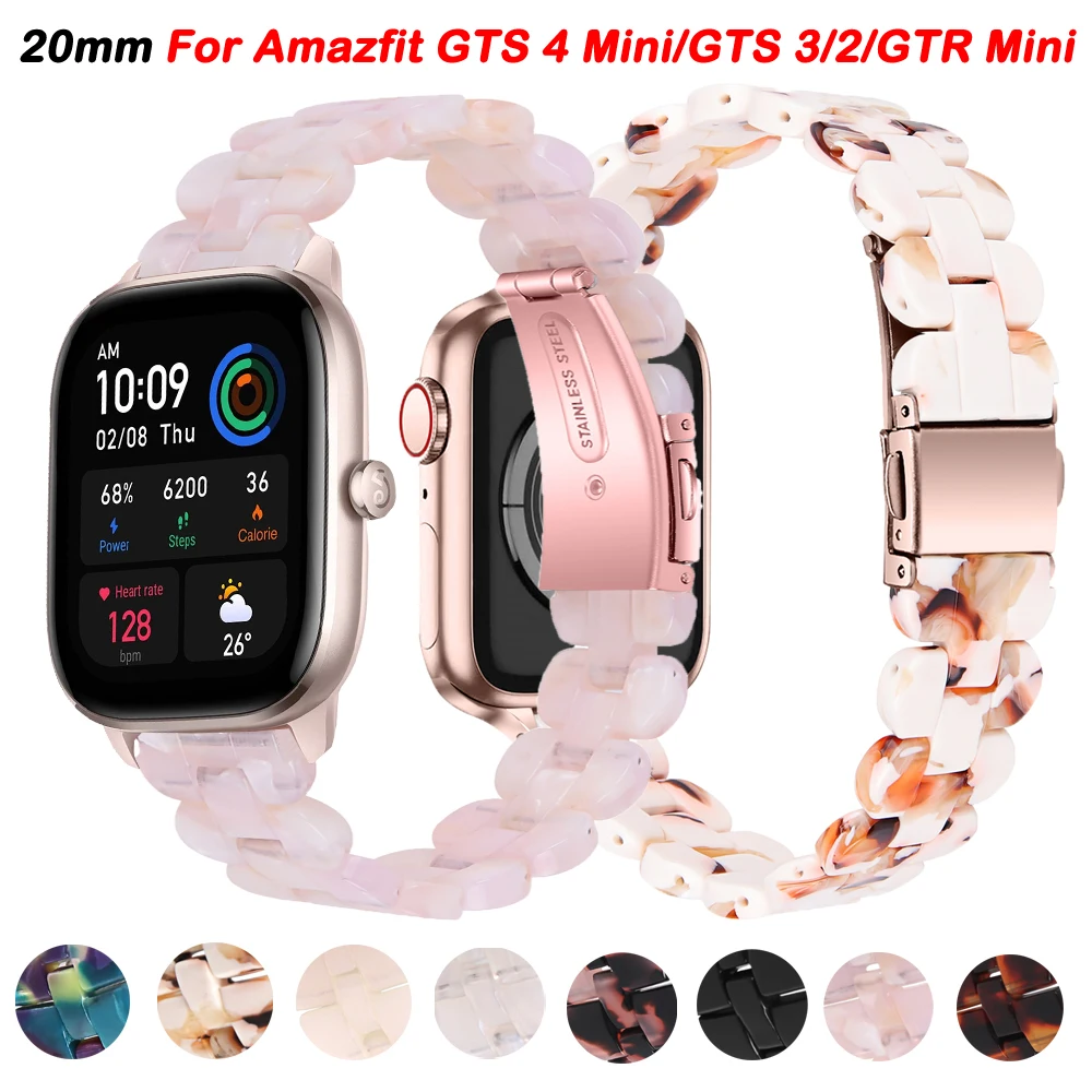 

20mm Bracelets For Xiaomi Amazfit GTS 4 Mini 2 Smartwatch Band Strap For Huami Amazfit GTR Mini/42mm/Bip 3 U Pro Resin Correa