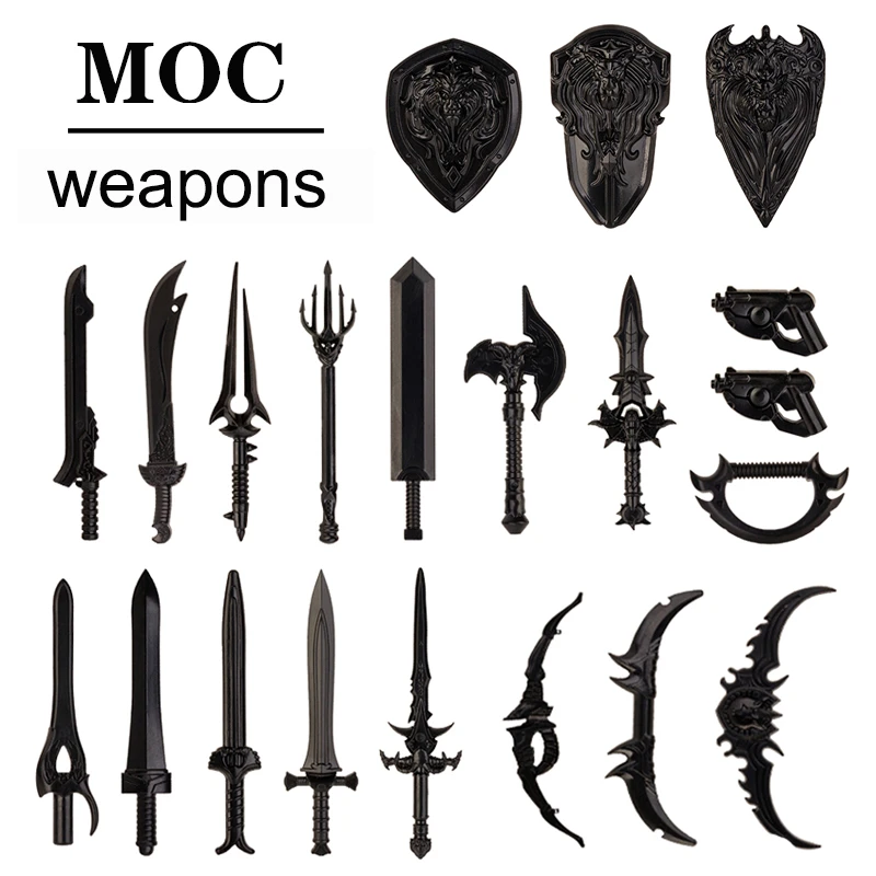 1 Pcs/lot Sci Fi Movie Weapon Accessories Medieval Sword Shield Gun Bow