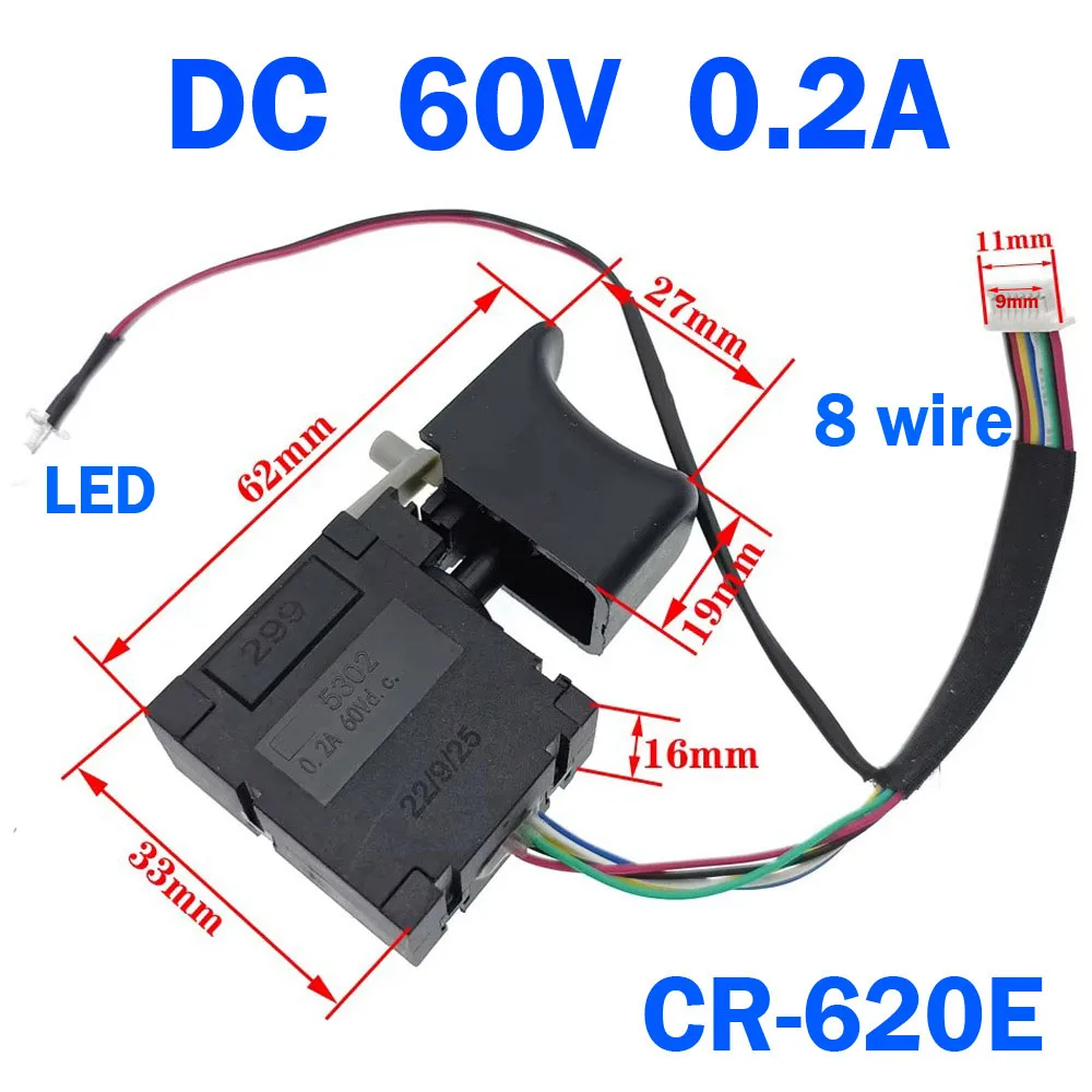 Schalter Elektrowerkzeug Teile Elektrische Bohrmaschine Staubdicht Geschwindigkeitsregelung Druckknopf Auslöseschalter DC 36V 42V 60V Akku-Bohrschrauber Auslöser – Detail 1