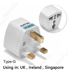 Universal Travel Power Adapter - UK Plug Converter - White