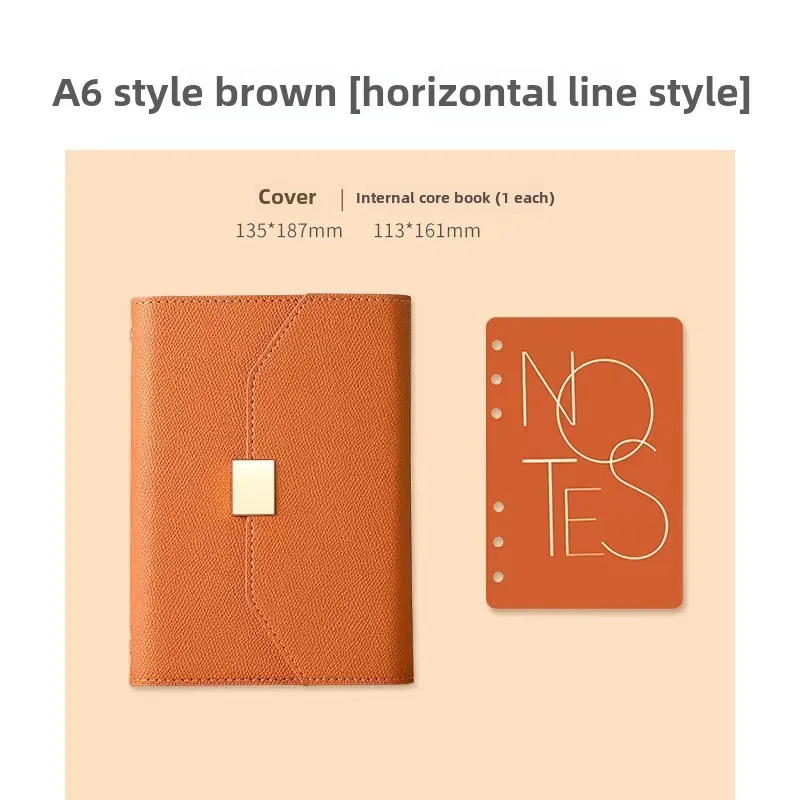 מחברת A6 Binder עם 6 טבעות, מחברת ניתנת למילוי, מחברת יומן וינטאג' מעור PU פרימיום קלאסית לנסיעות