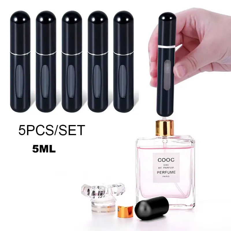5PCS 5ml Portable Mini Refillable Perfume Bottle Spray Scent Pump