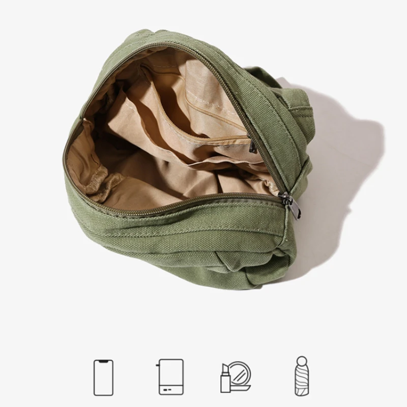 Mini Shoulder Bag Casual Small Bags for Women Crossbody Retro Zipper Student Harajuku Simple Solid Color All-match Square Bag