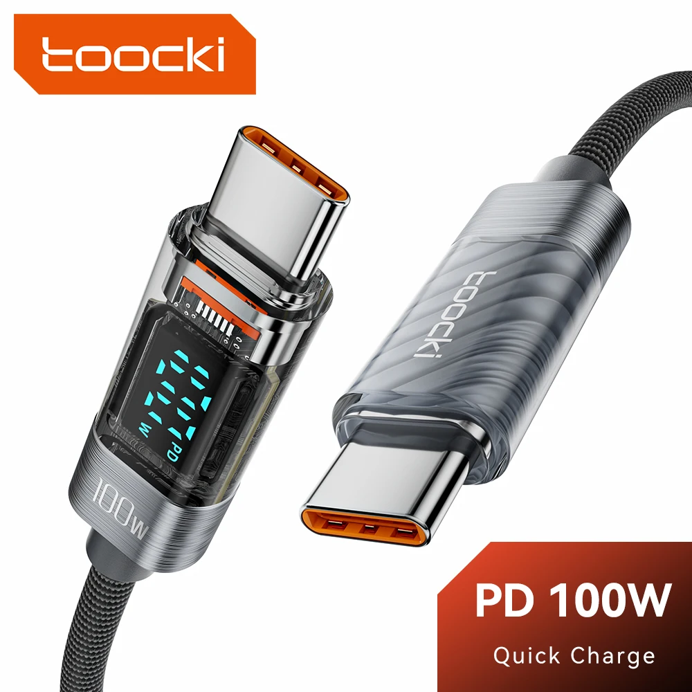 

Toocki Type C To Type C Cable Fast Charge PD 100W 60W USBC Data Kabel For Samsung Xiaomi POCO Huawei Macbook C Type Charger Cord