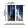 2 pcs, filtering curtains (excluding rods, non-movable, without batteries) Adorable Cat Snuggles for use in bedrooms and living 3